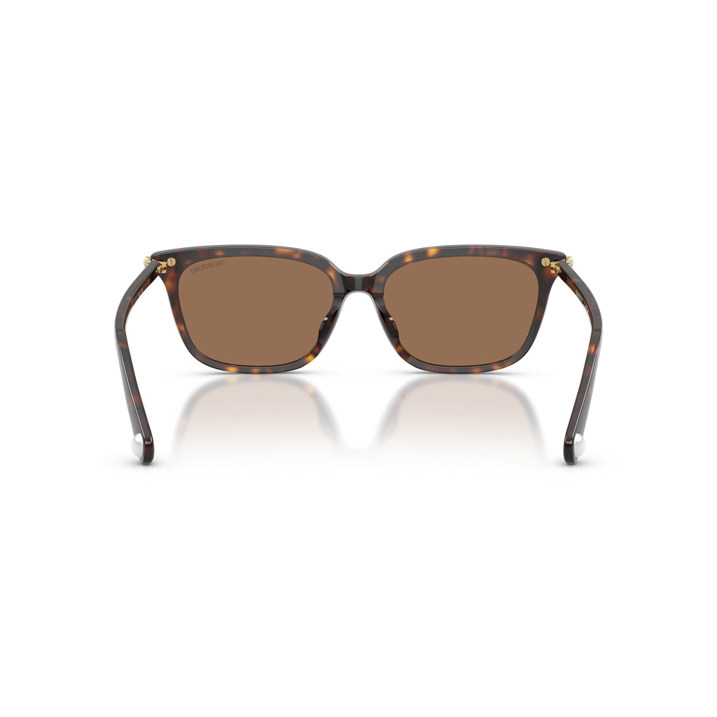0Sk6064D Rectangular Tortoiseshell Sunglasses with Gold Accents
