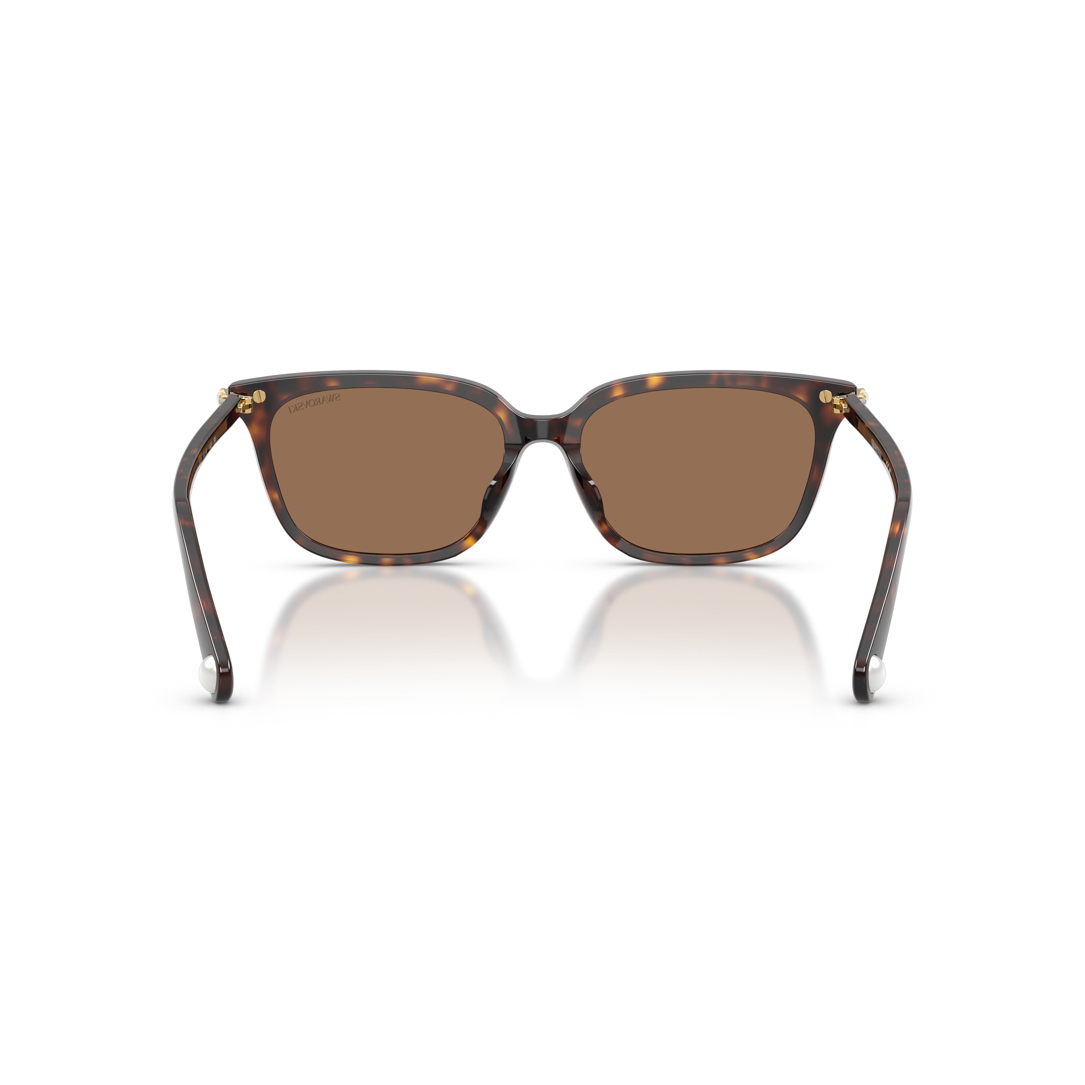 0Sk6064D Rectangular Tortoiseshell Sunglasses with Gold Accents