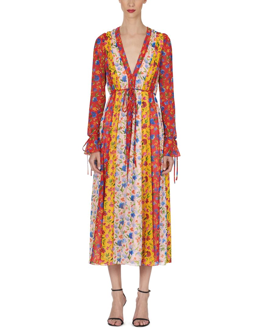 Carolina Herrera V-Neck Midi Dress