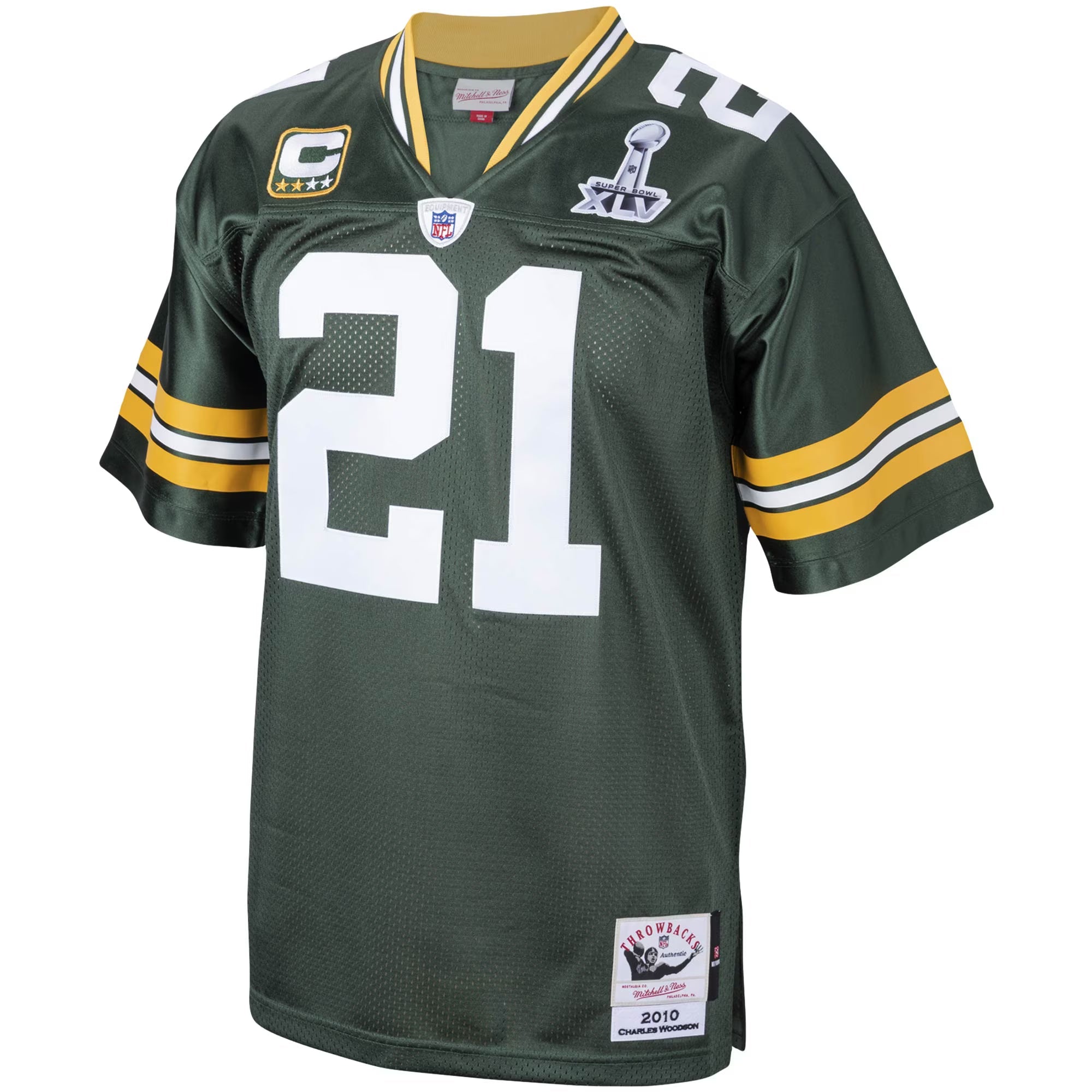 Green Bay Packers 2010 Charles Woodson Mitchell & Ness Green Authentic Throwback Retired Player Jersey