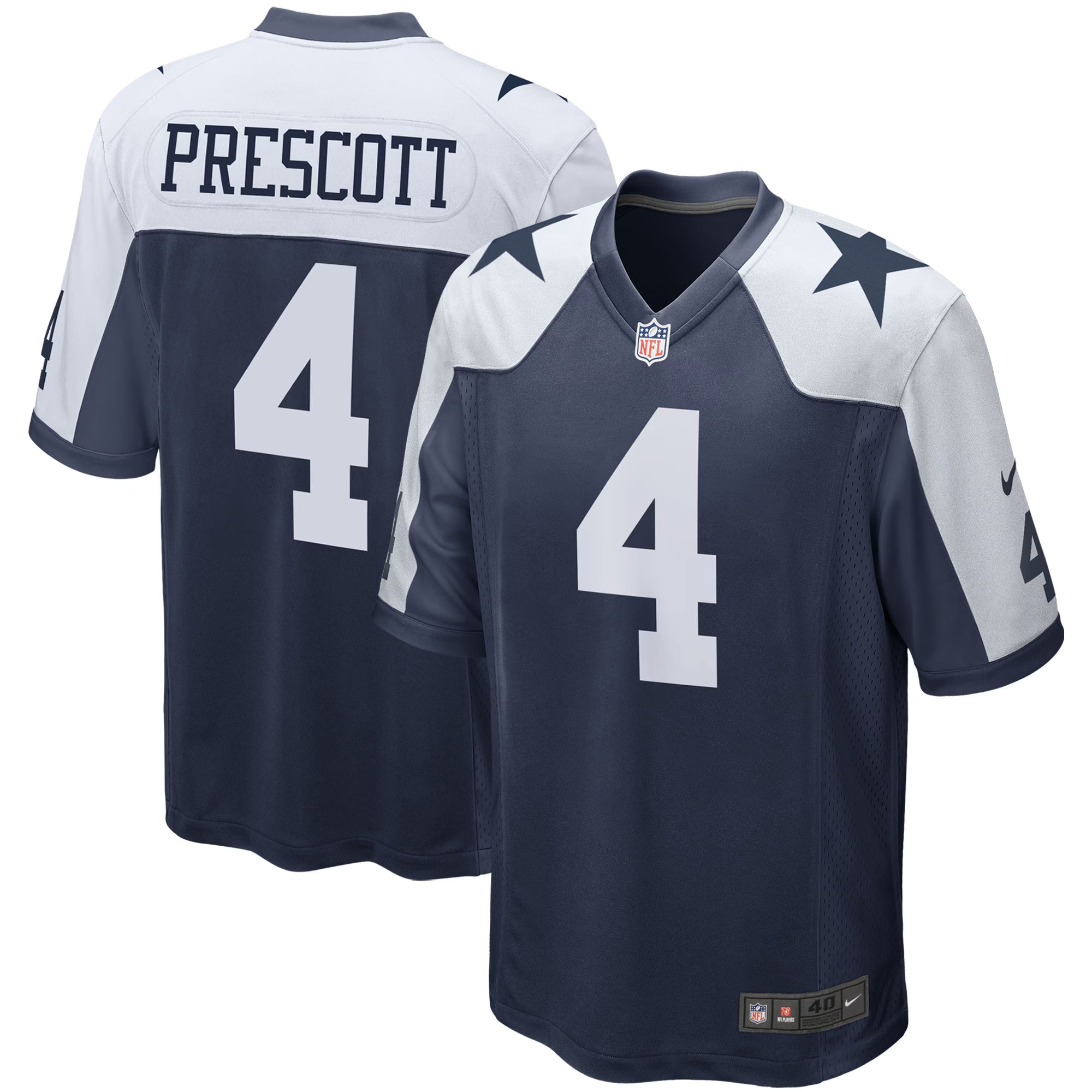 Dallas Cowboys Dak Prescott Navy Alternate Game Team Jersey