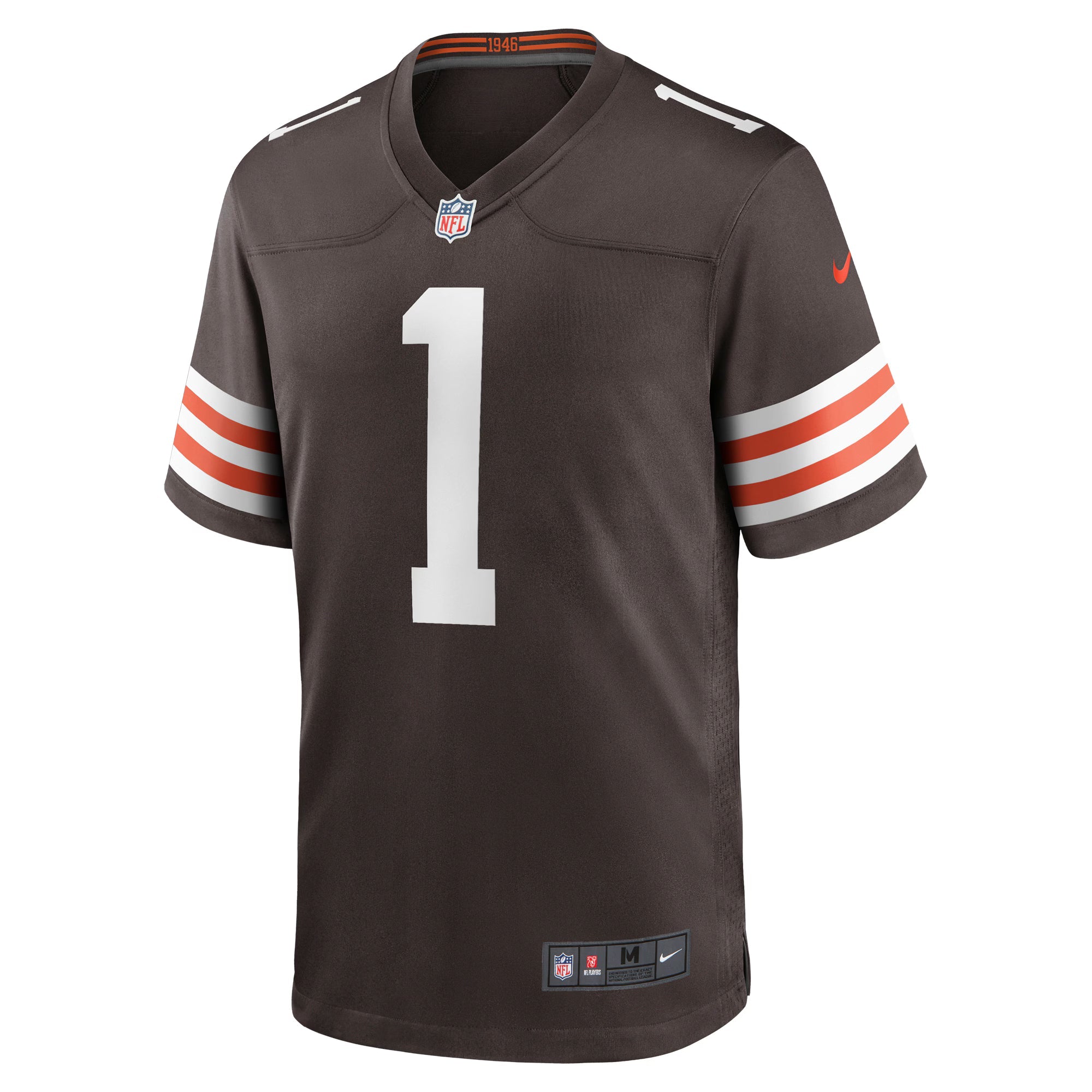 Cleveland Browns Number 1 Dad Brown Game Jersey