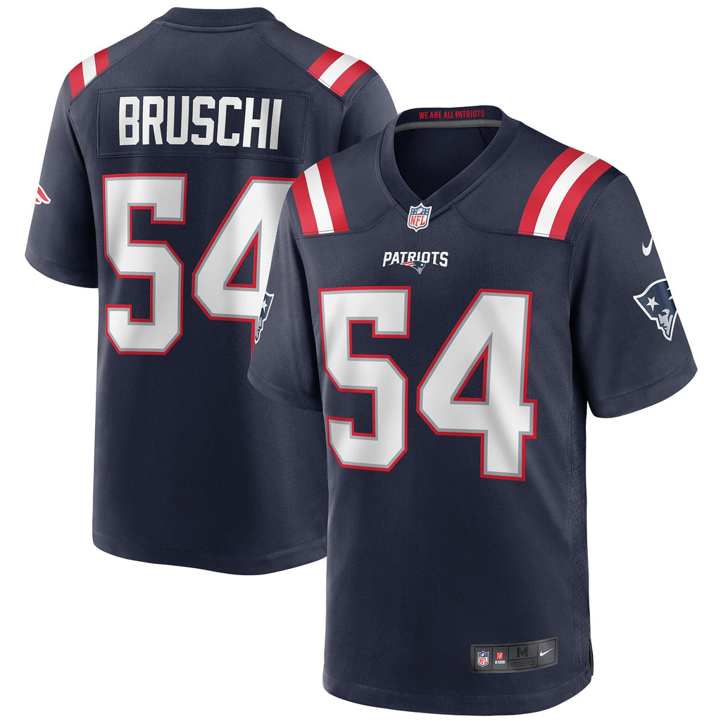 New England Patriots Tedy Bruschi Navy Game Retired Player Jersey