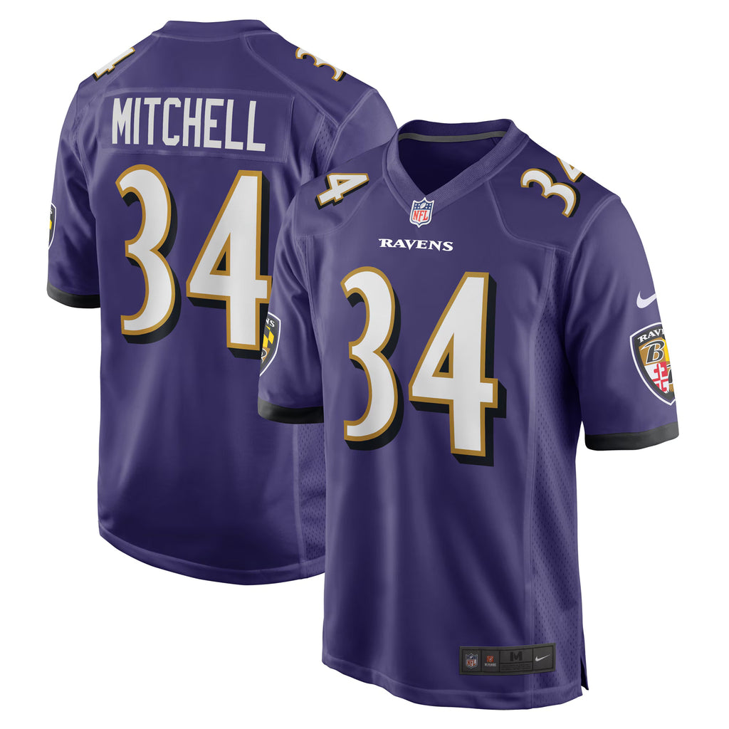Baltimore Ravens Keaton Mitchell Purple Game Jersey