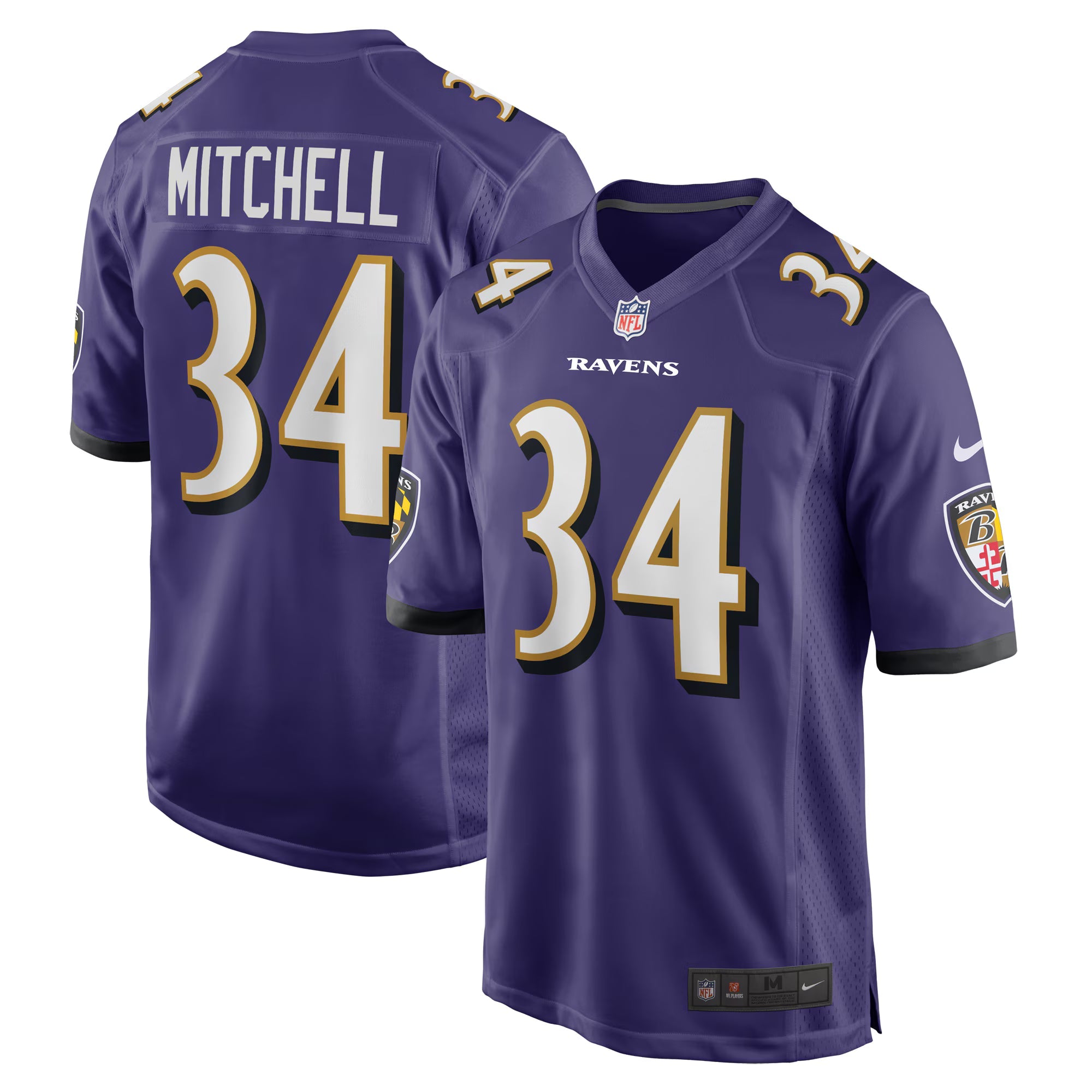 Baltimore Ravens Keaton Mitchell Purple Game Jersey