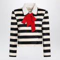 Valentino Vanilla/Black Striped Jacket With Maxi Bow Women