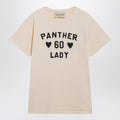 Valentino Panther Lady Cotton Jersey T-Shirt In Birch/Black Women
