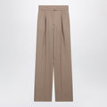 Valentino Mud-Colored Pinstripe Wool Trousers Women