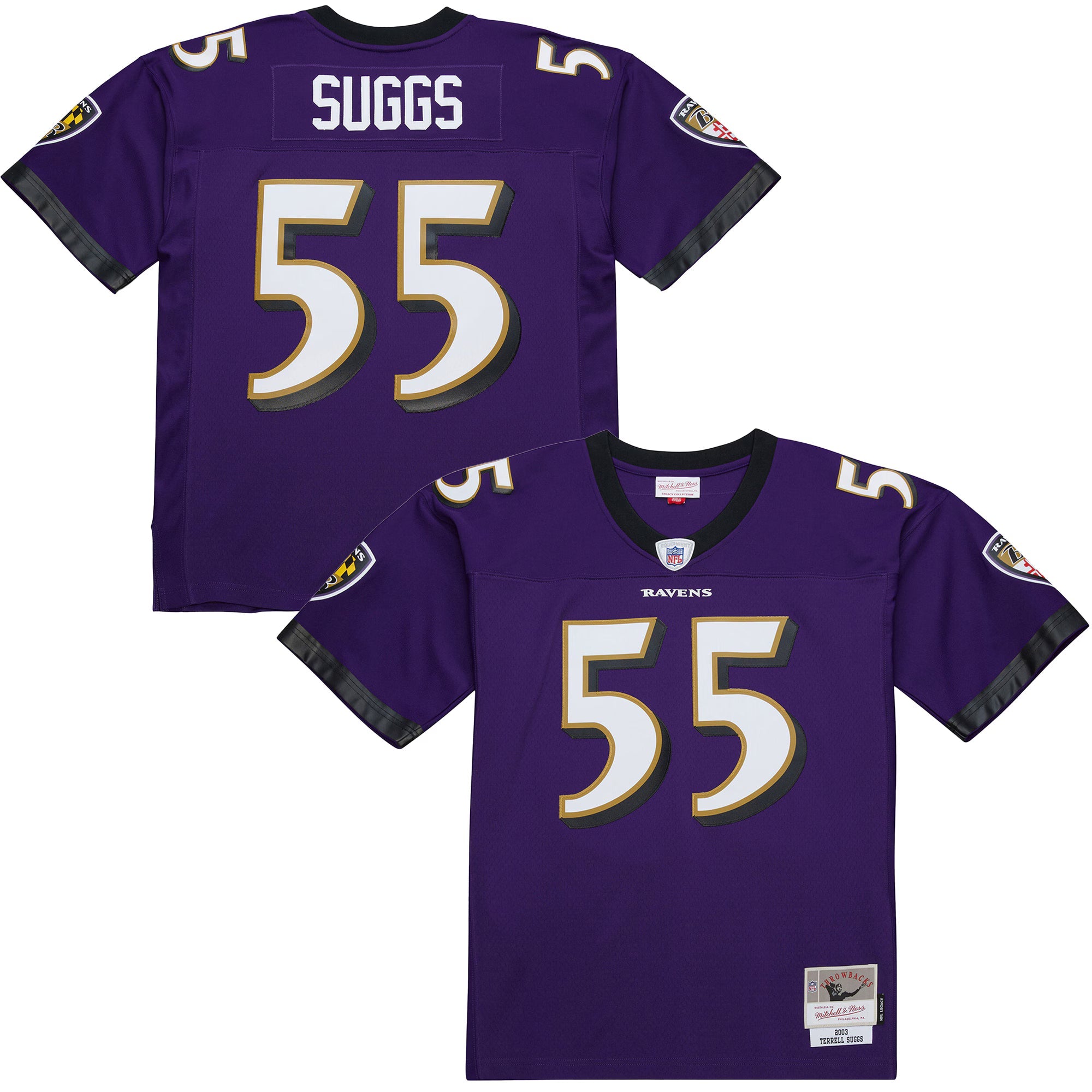 Baltimore Ravens Terrell Suggs Mitchell & Ness Purple 2003 Legacy Replica Jersey