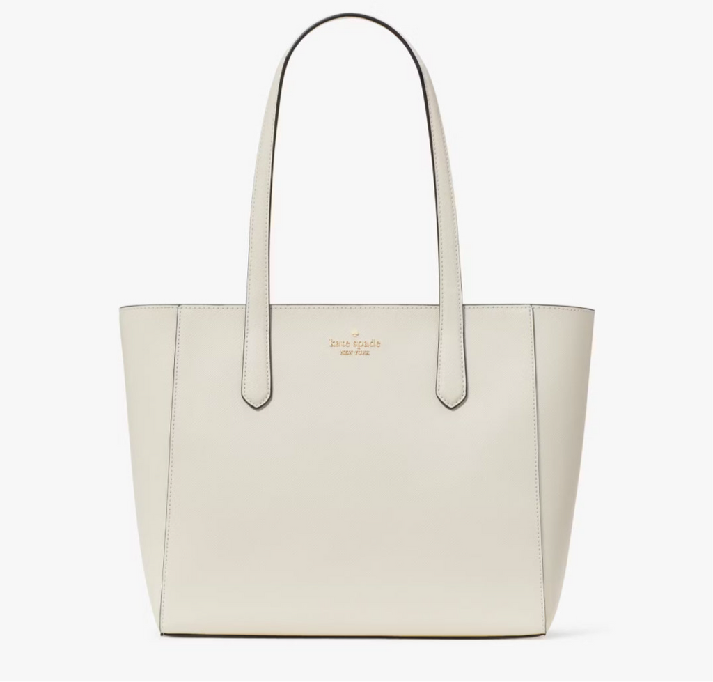 NWT Kate Spade Leather Staci Medium Tote In Meringue
