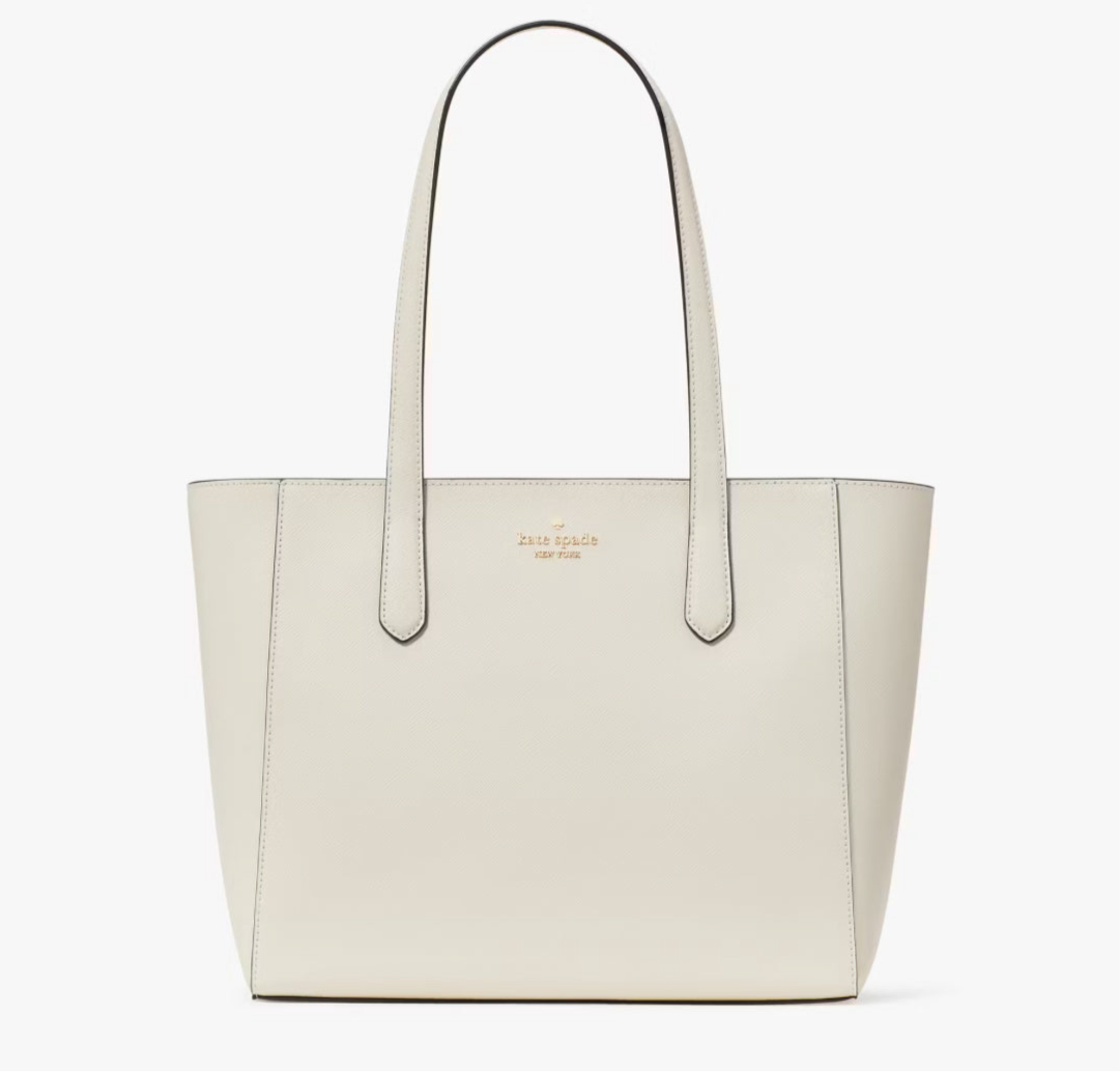 NWT Kate Spade Leather Staci Medium Tote In Meringue