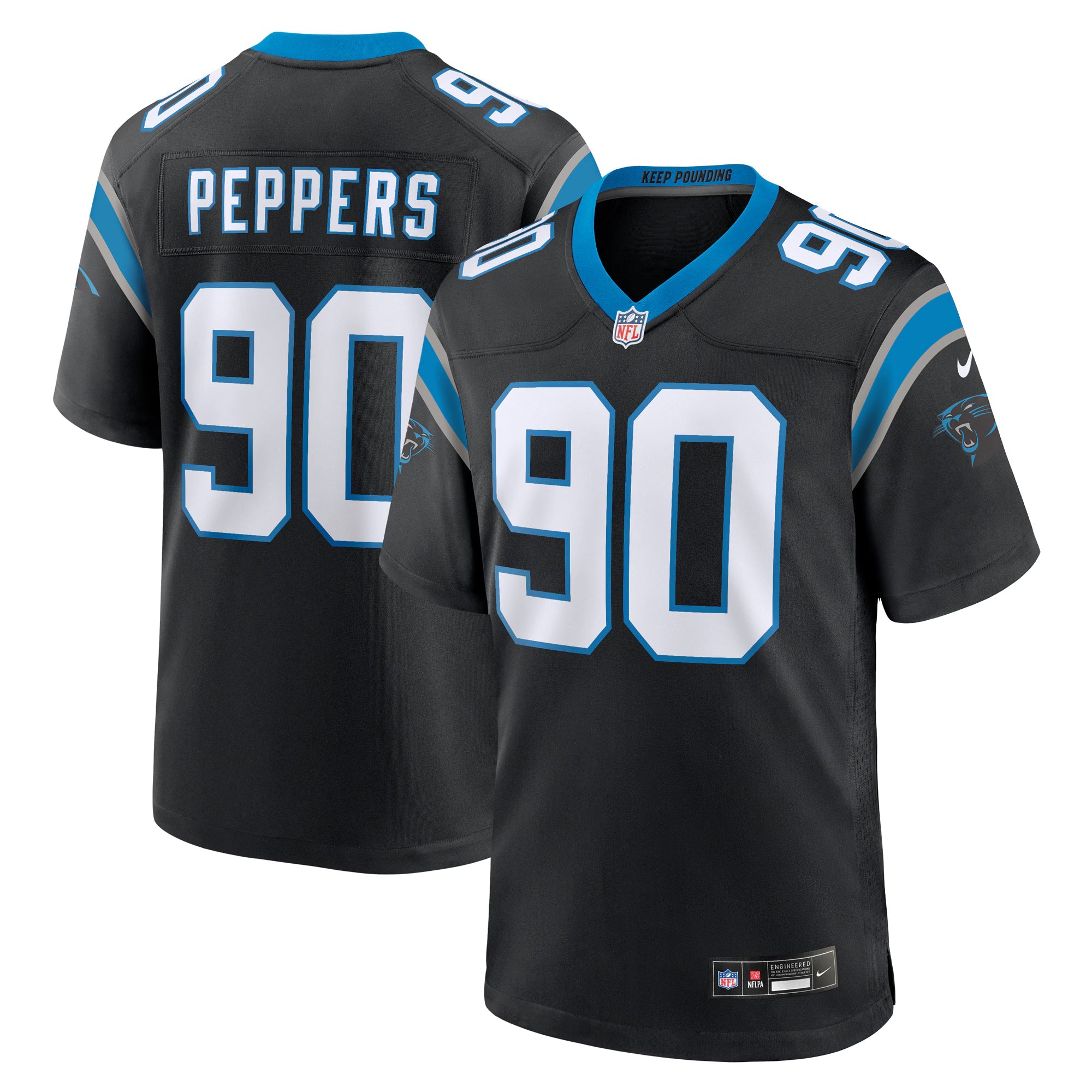 Carolina Panthers Julius Peppers Black Retired Player Game Jersey
