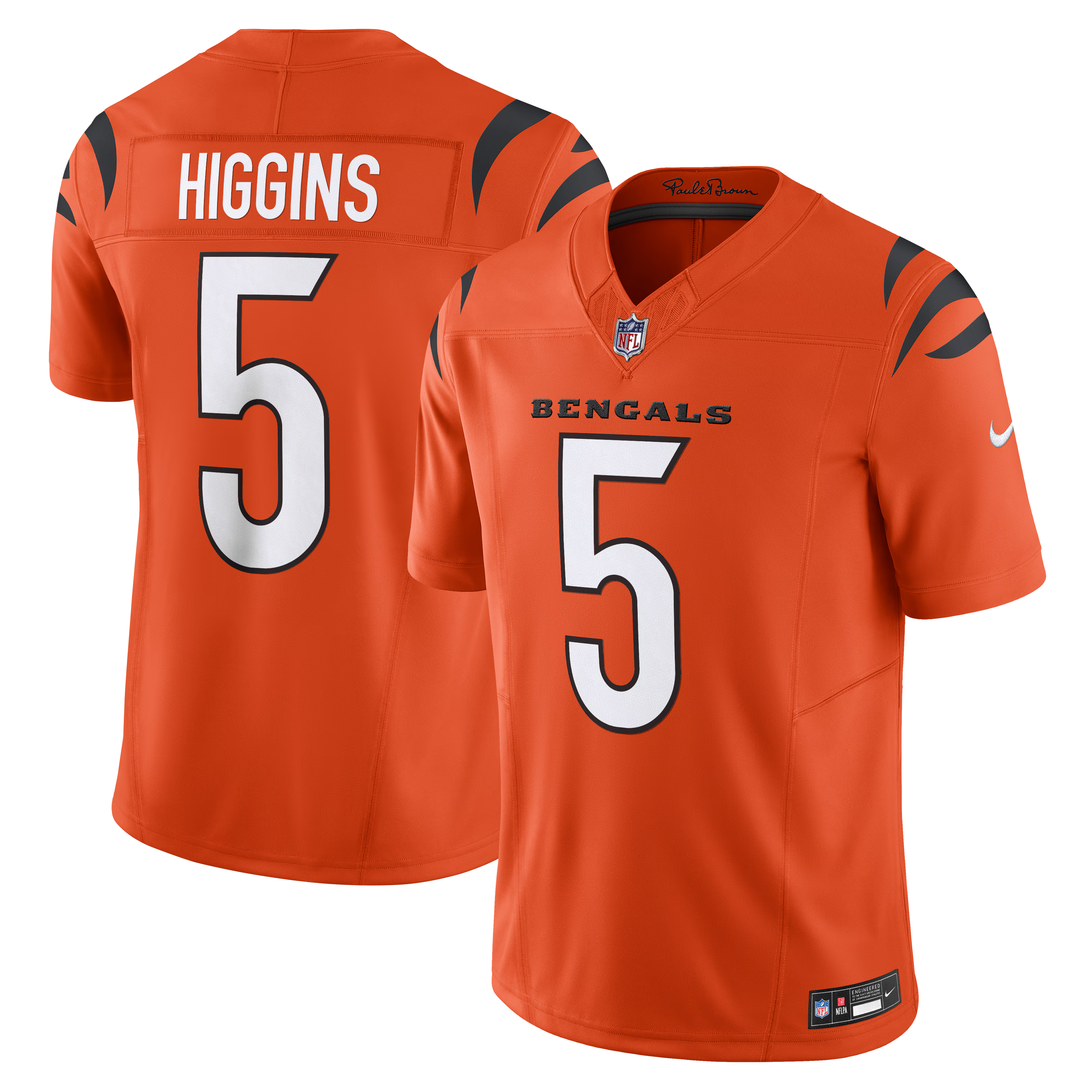 Cincinnati Bengals Tee Higgins Orange Vapor F.U.S.E. Limited Jersey