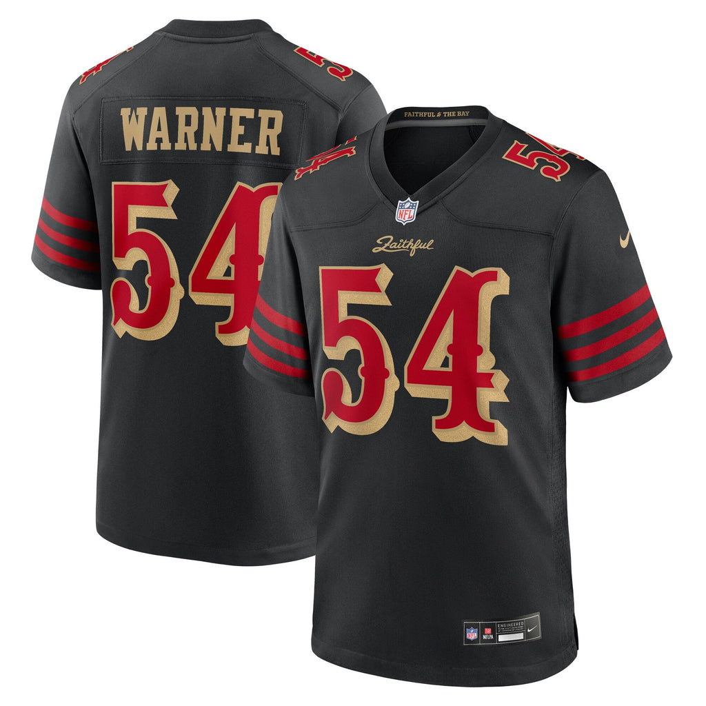 San Francisco 49ers Fred Warner Black 2025 Rivalries Collection Game Jersey