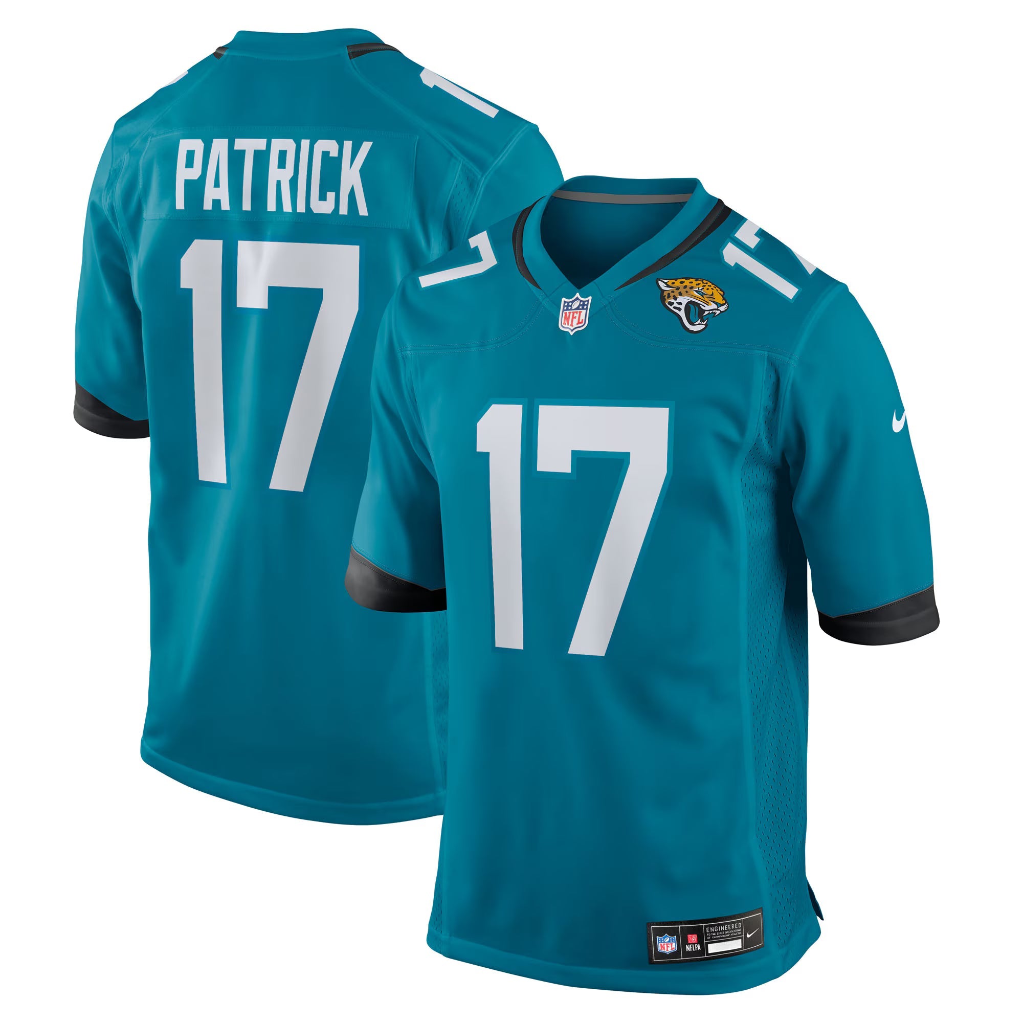Jacksonville Jaguars Tim Patrick Teal Team Game Jersey
