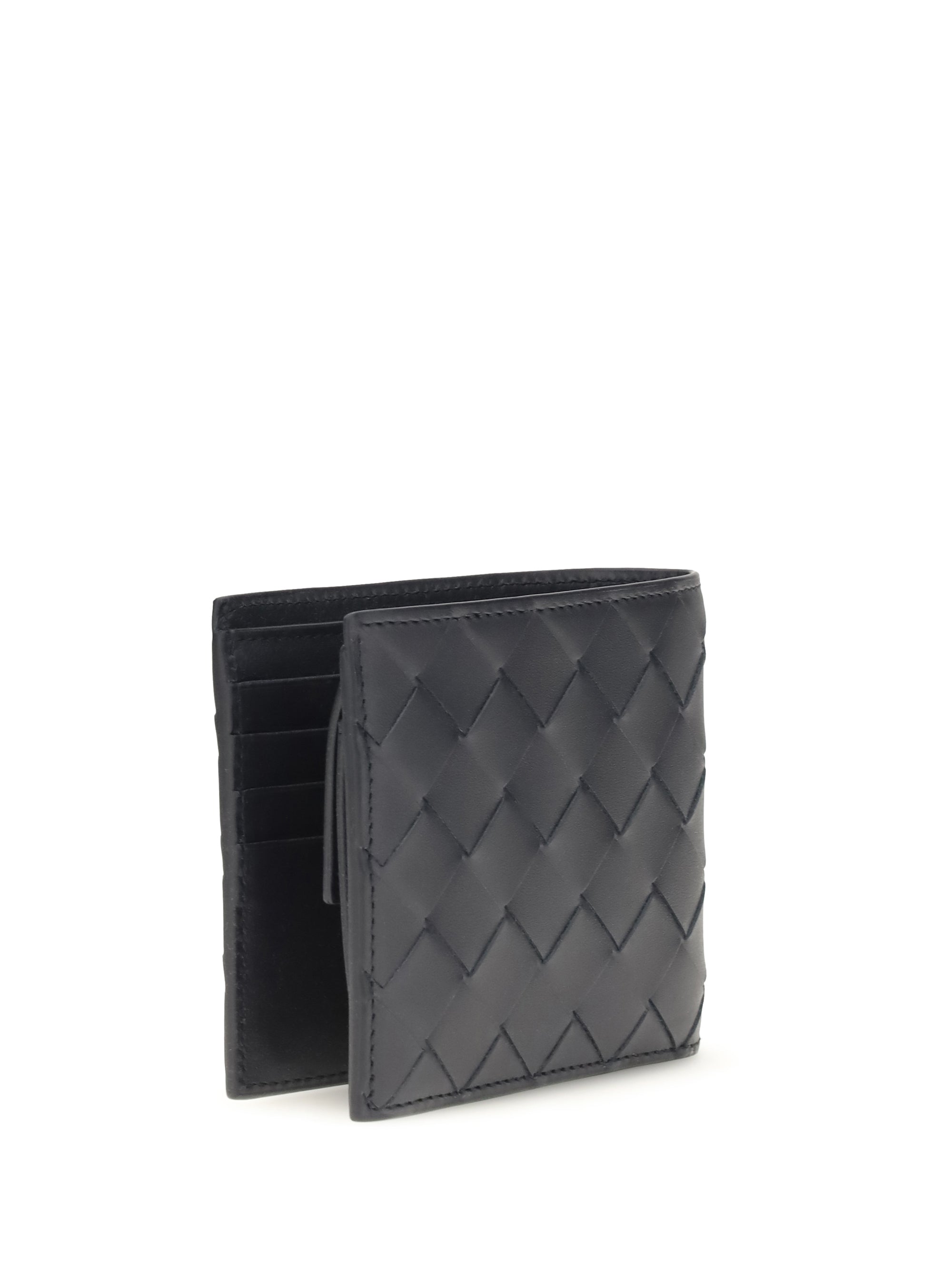 Bottega Veneta Men Bifold Leather Intrecciato Wallet