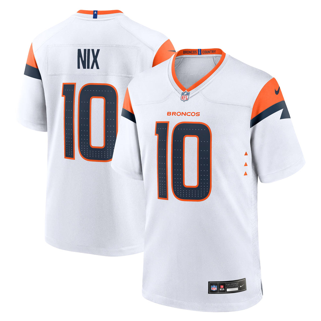 Denver Broncos Bo Nix White Game Jersey