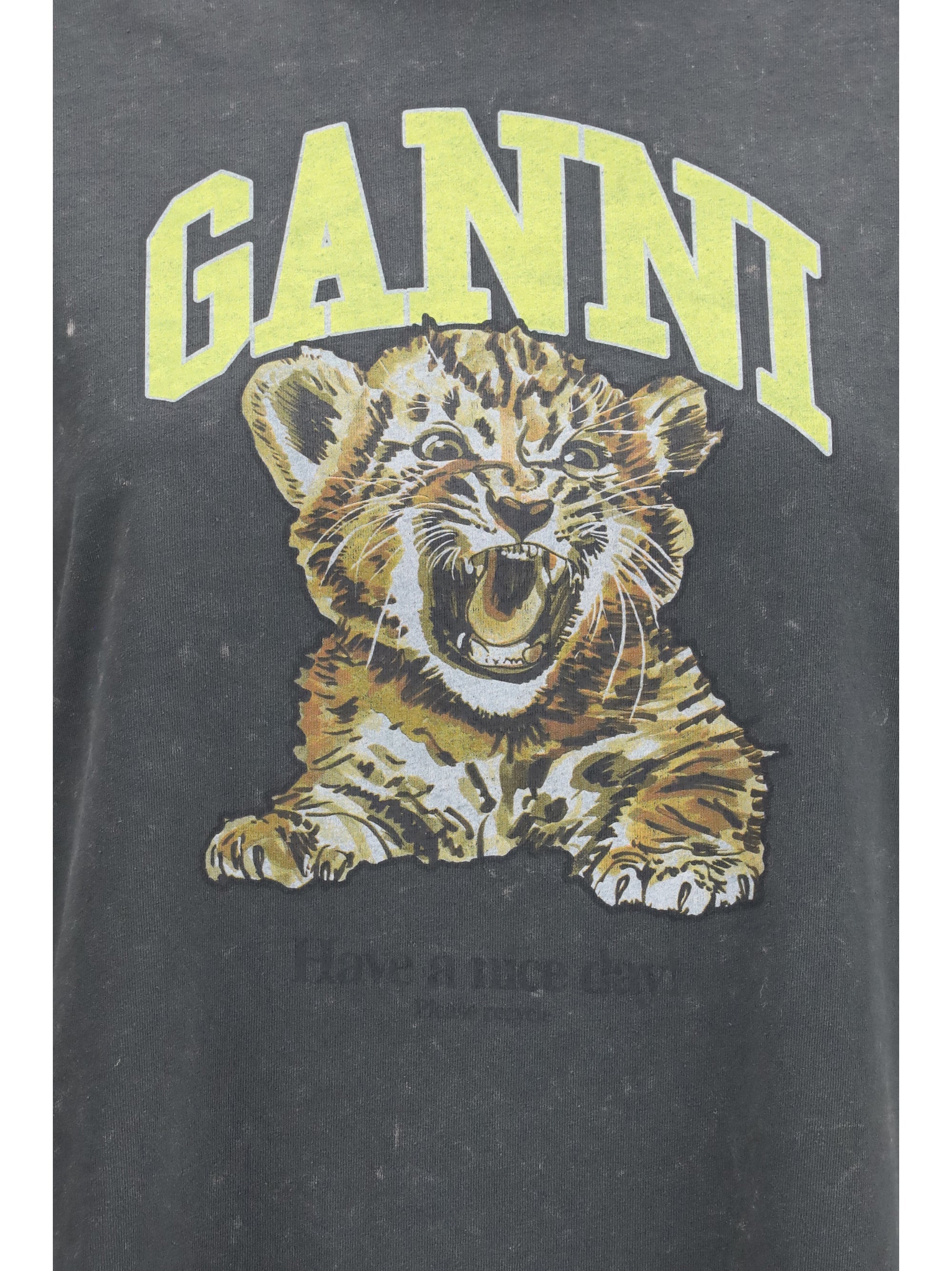 Ganni Women Long-Sleeve Tiger-Print T-Shirt