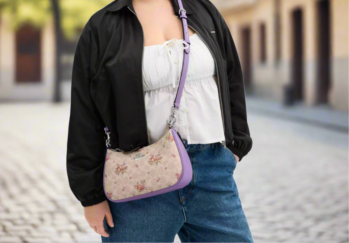 NWT Coach Teri Shoulder Bag In Signature Canvas with Floral Print