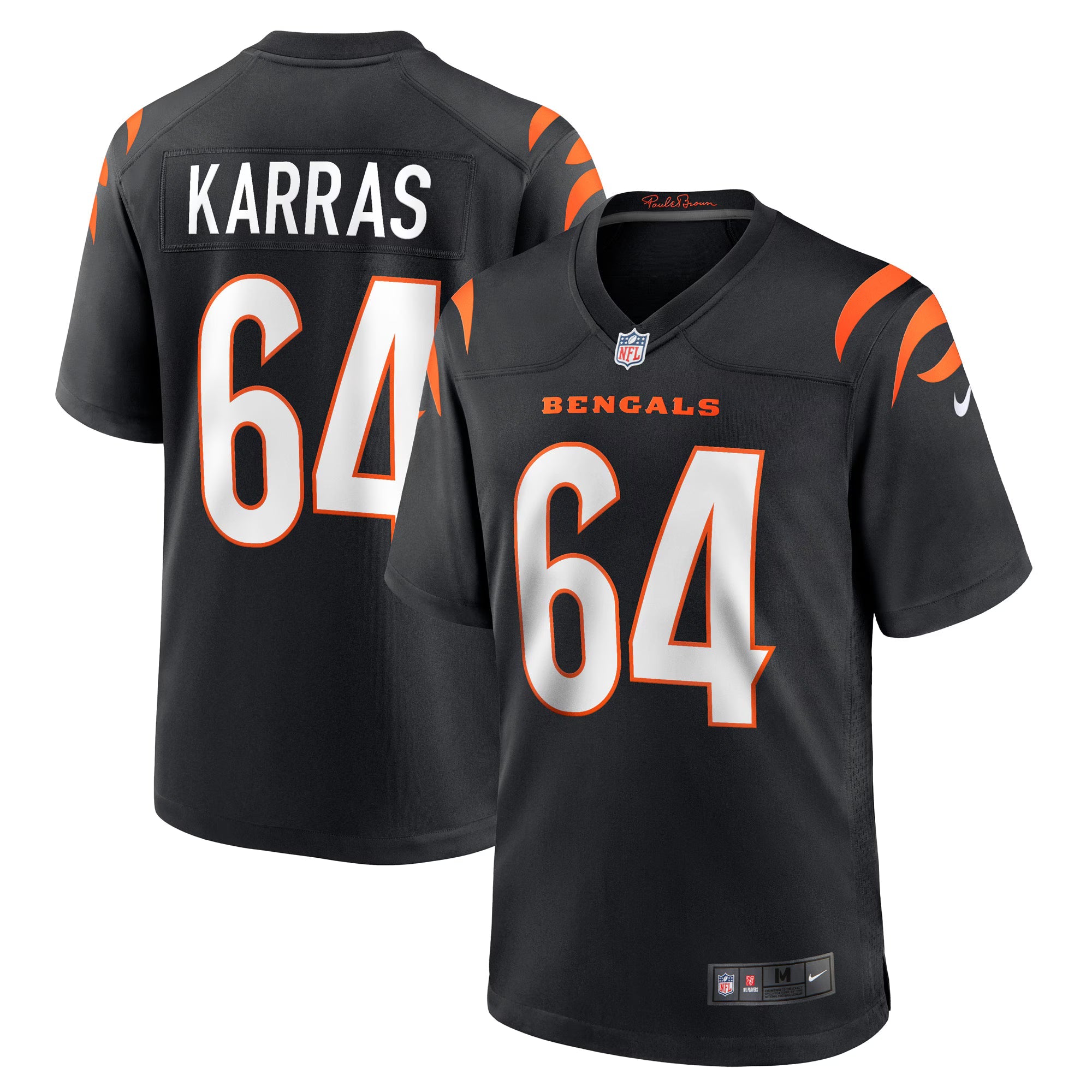 Cincinnati Bengals Ted Karras Black Game Player Jersey