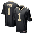 New Orleans Saints Number 1 Groom Black Game Jersey