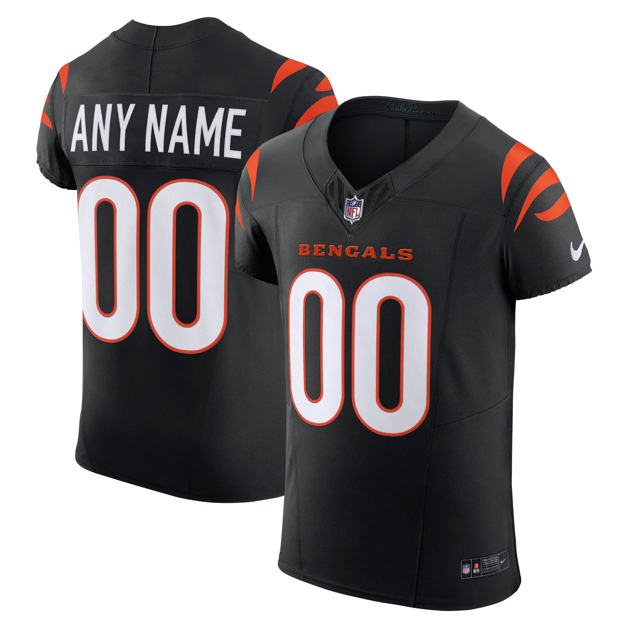 Cincinnati Bengals Black Team Vapor F.U.S.E. Elite Custom Jersey