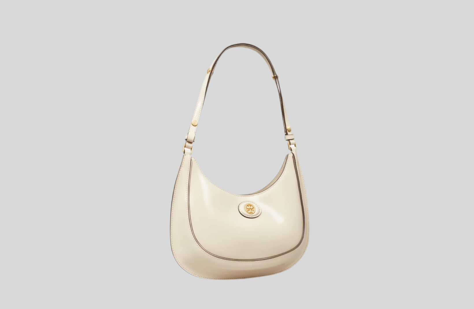 NWT Tory Burch Medium Robinson Spazzolato Convertible Crescent Bag With Original Dust Bag