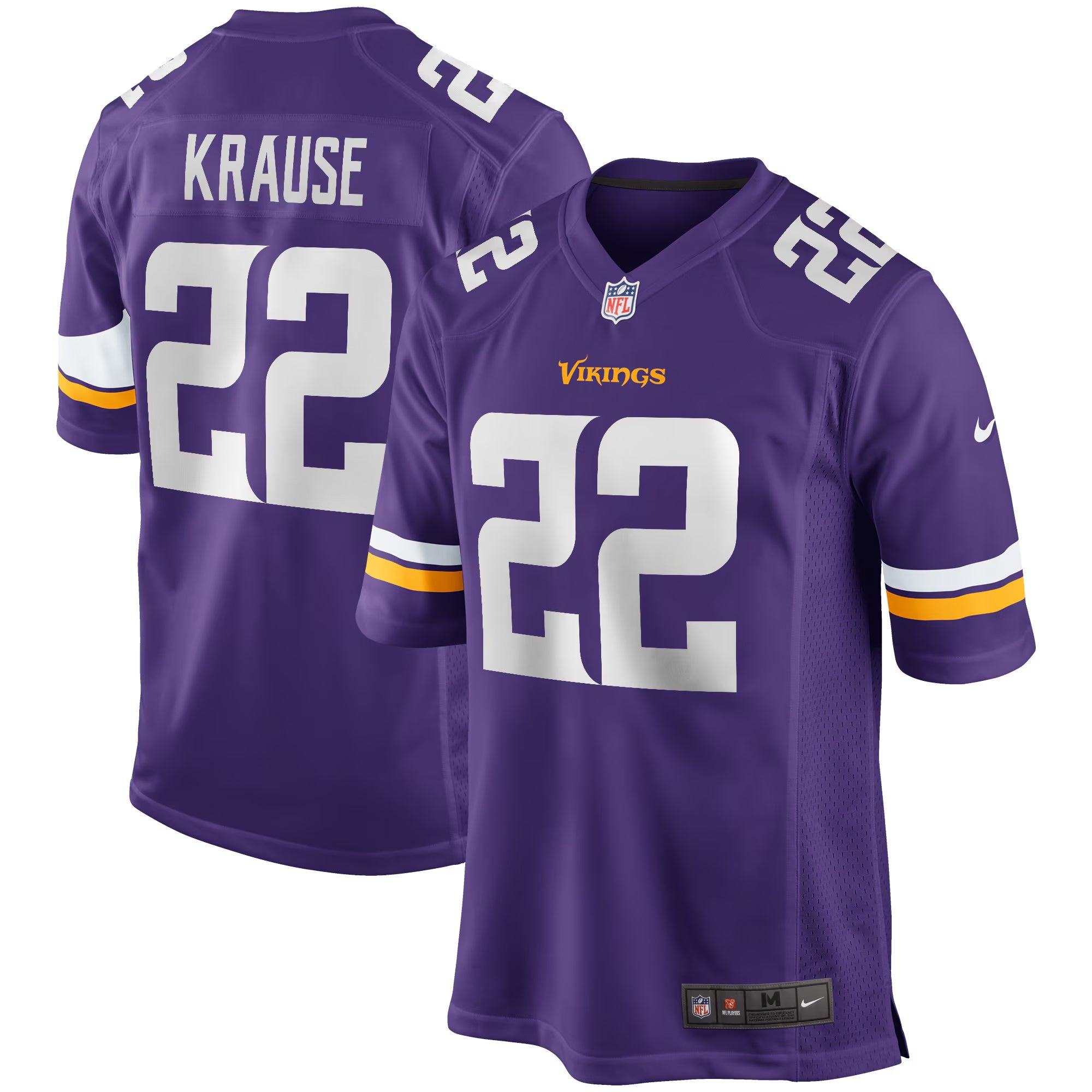 Minnesota Vikings Paul Krause Purple Game Retired Player Jersey