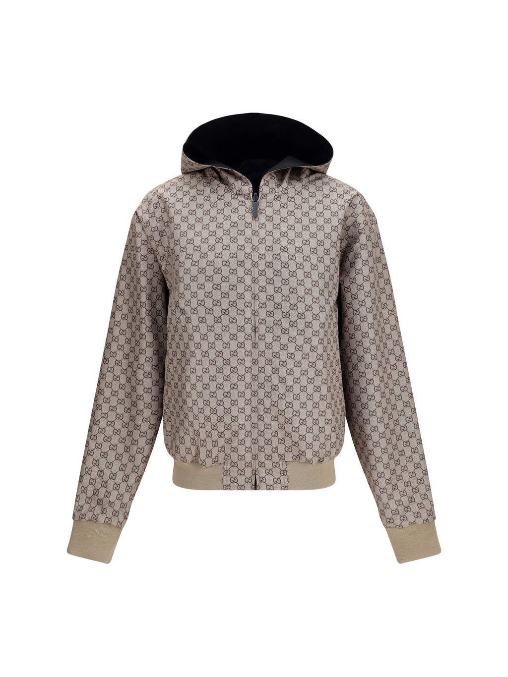 Gucci Men Reversible Zip Jacket In Cotton
