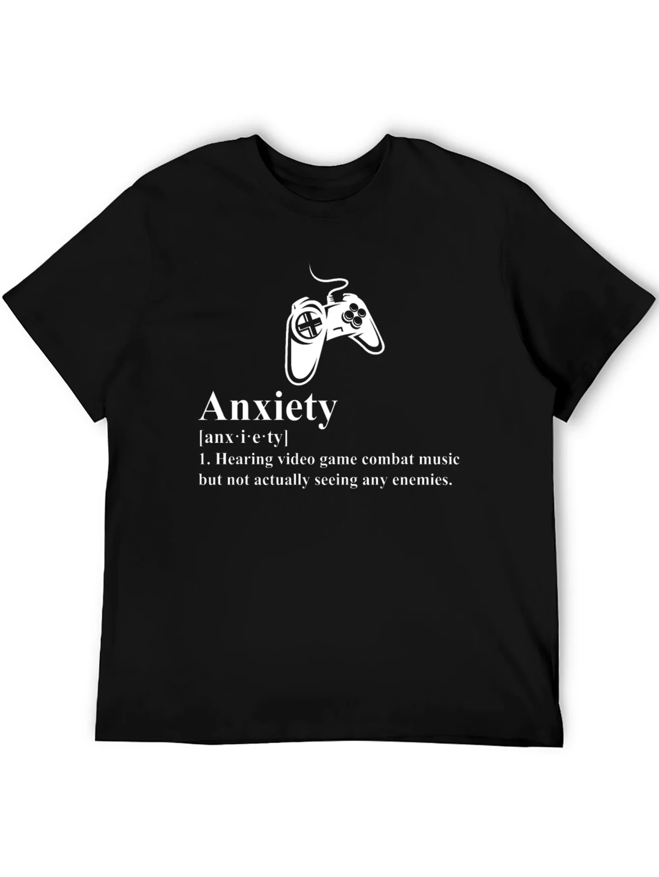 Anxiety Gamer T-Shirt - Combat Music No Enemies