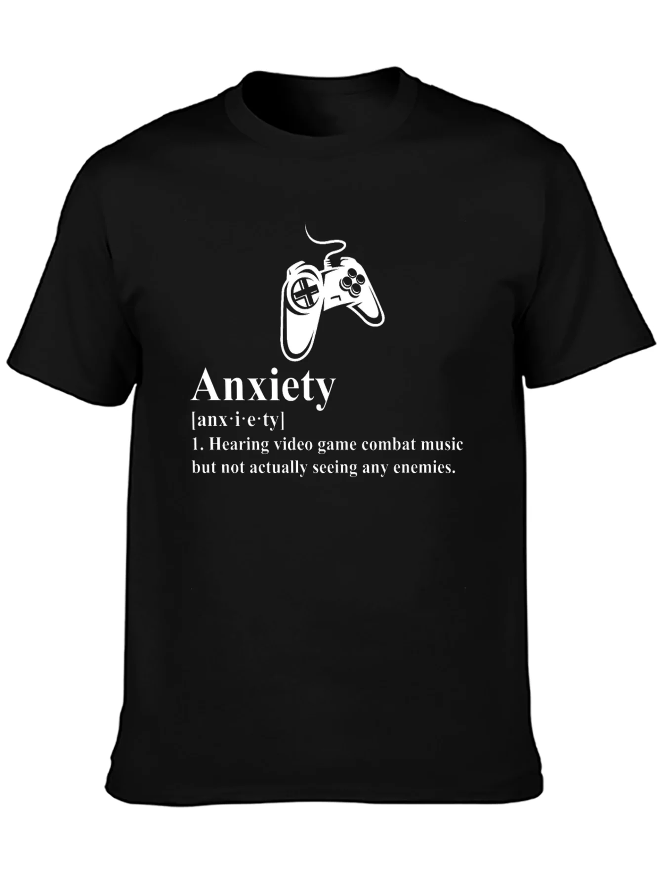 Anxiety Gamer T-Shirt - Combat Music No Enemies