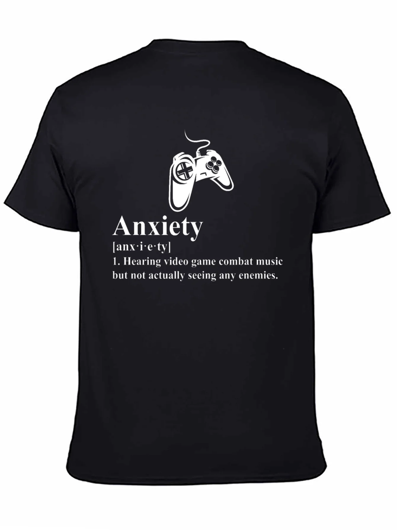 Anxiety Gamer T-Shirt - Combat Music No Enemies