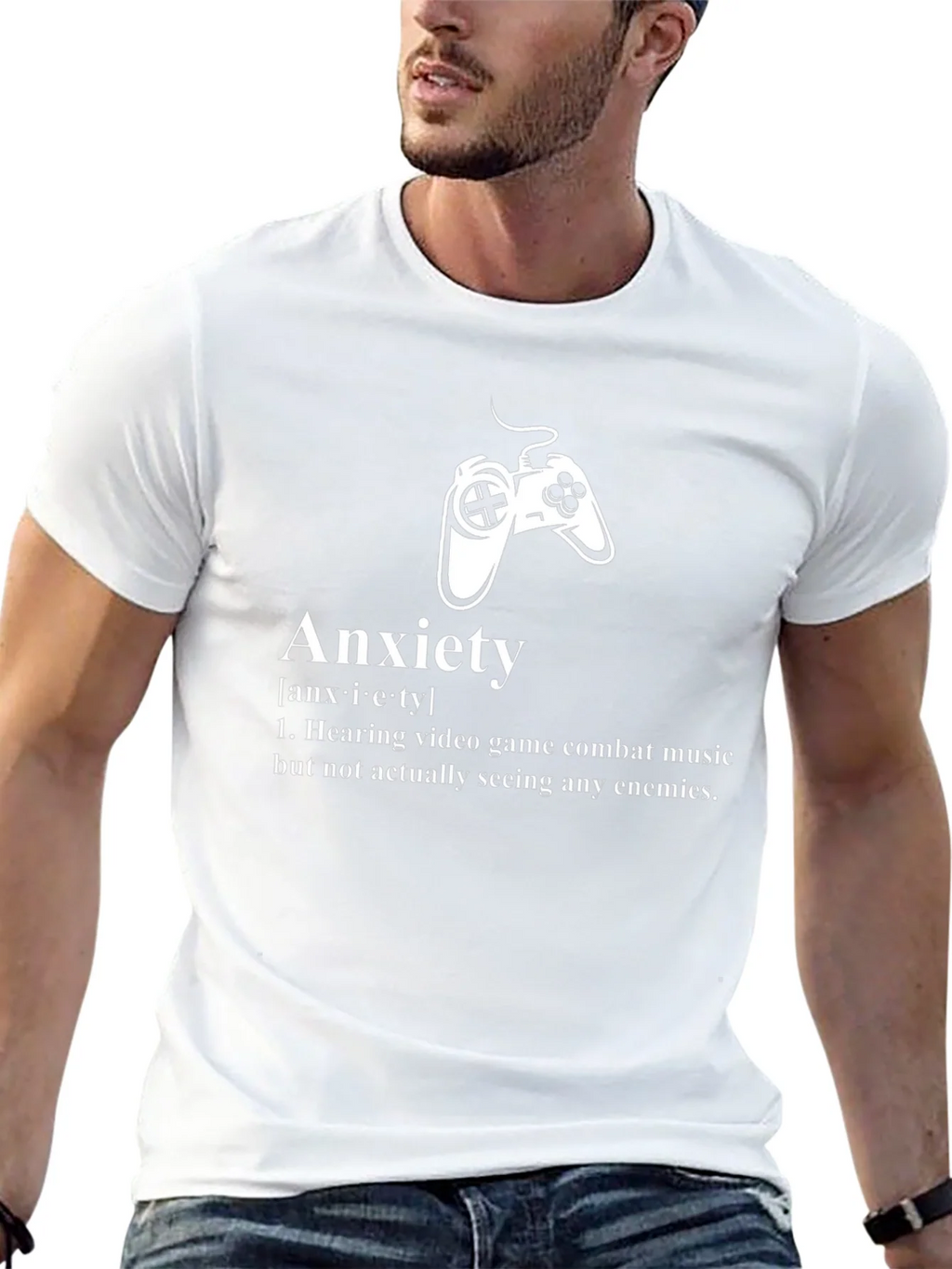 Anxiety Gamer T-Shirt - Combat Music No Enemies