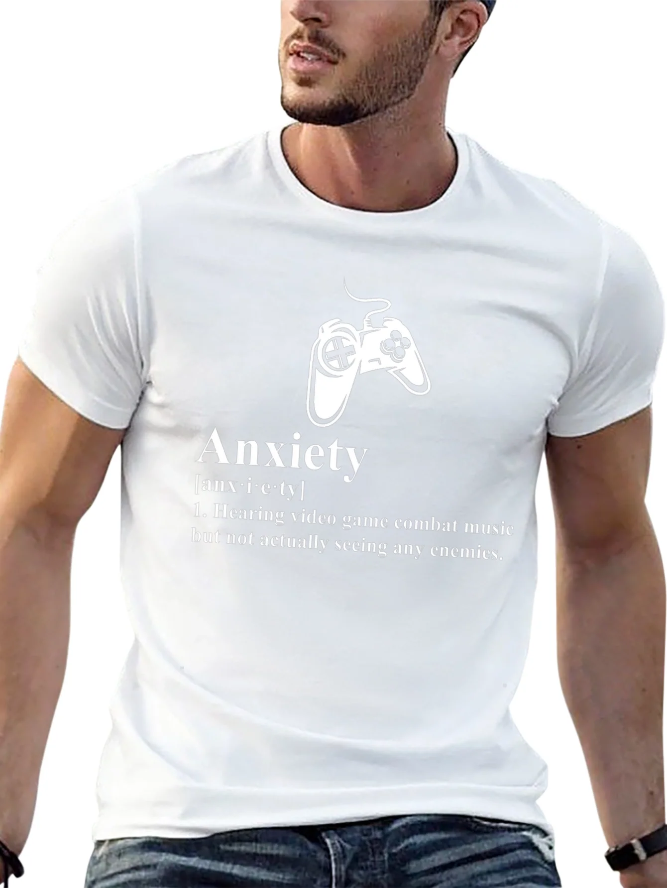 Anxiety Gamer T-Shirt - Combat Music No Enemies