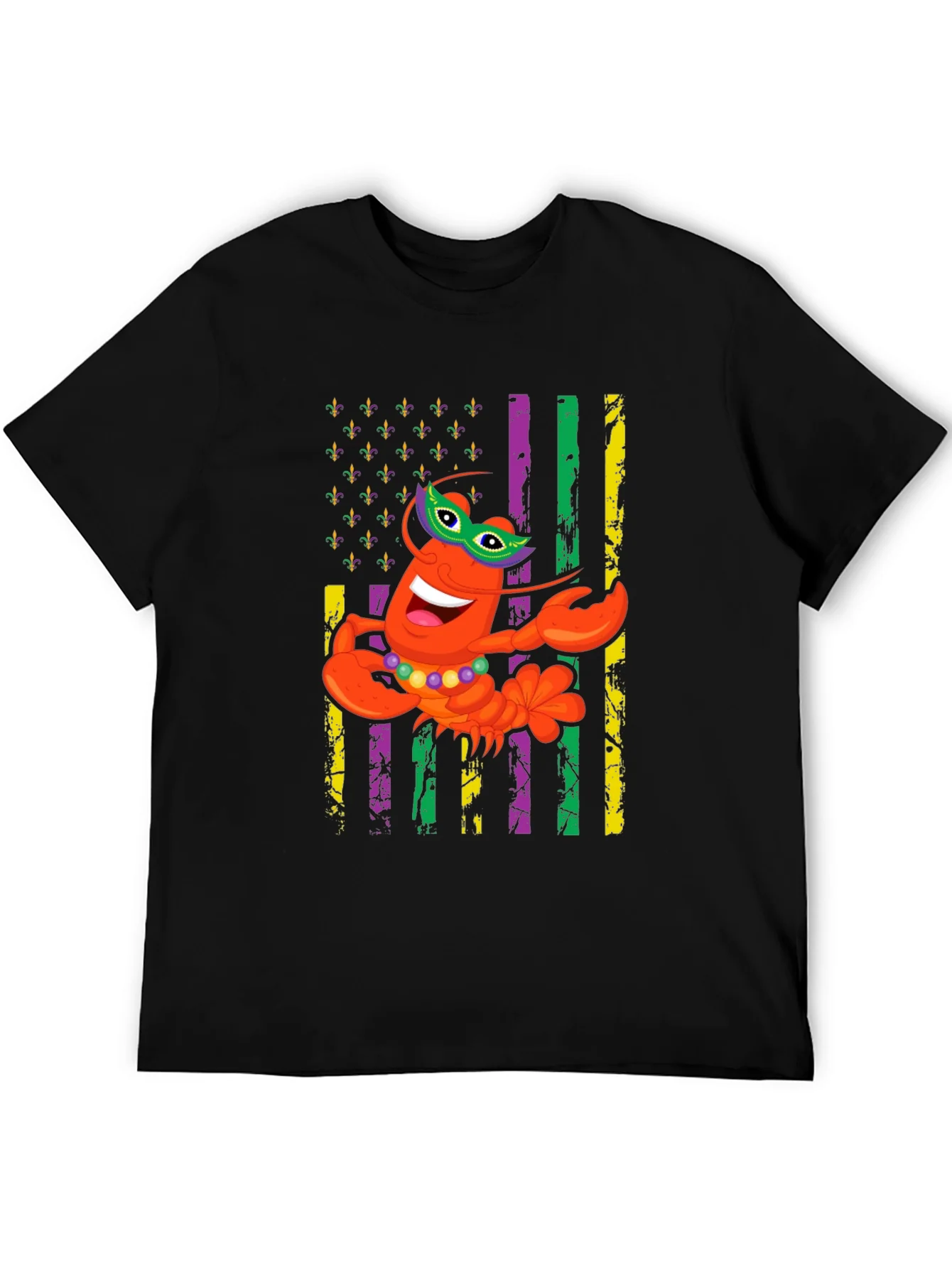 Mardi Gras Lobster Graphic T-Shirt