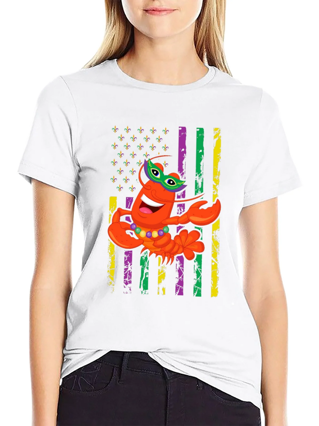 Mardi Gras Lobster Graphic T-Shirt