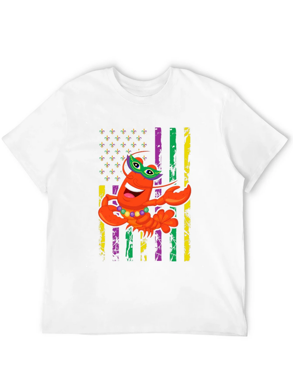 Mardi Gras Lobster Graphic T-Shirt