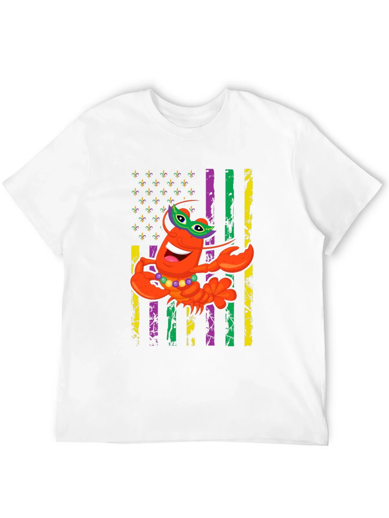Mardi Gras Lobster Graphic T-Shirt