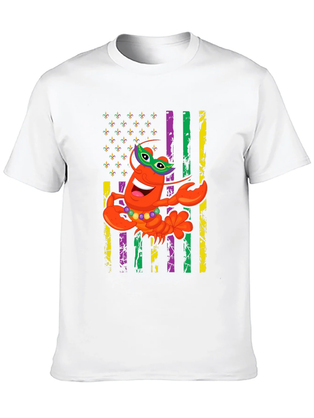 Mardi Gras Lobster Graphic T-Shirt
