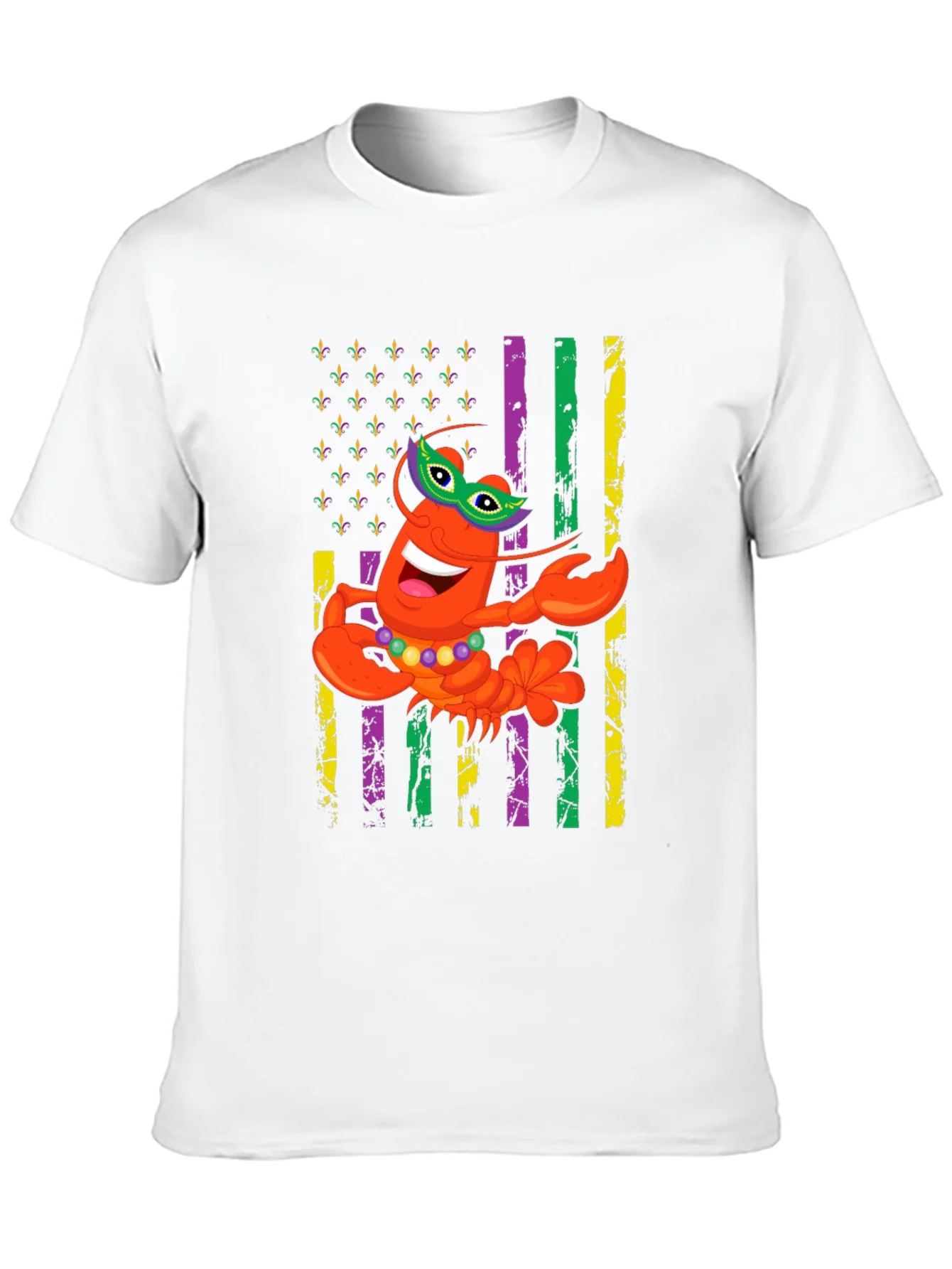 Mardi Gras Lobster Graphic T-Shirt