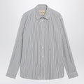 Valentino Ivory/Green Striped Shirt With Vlogo Men