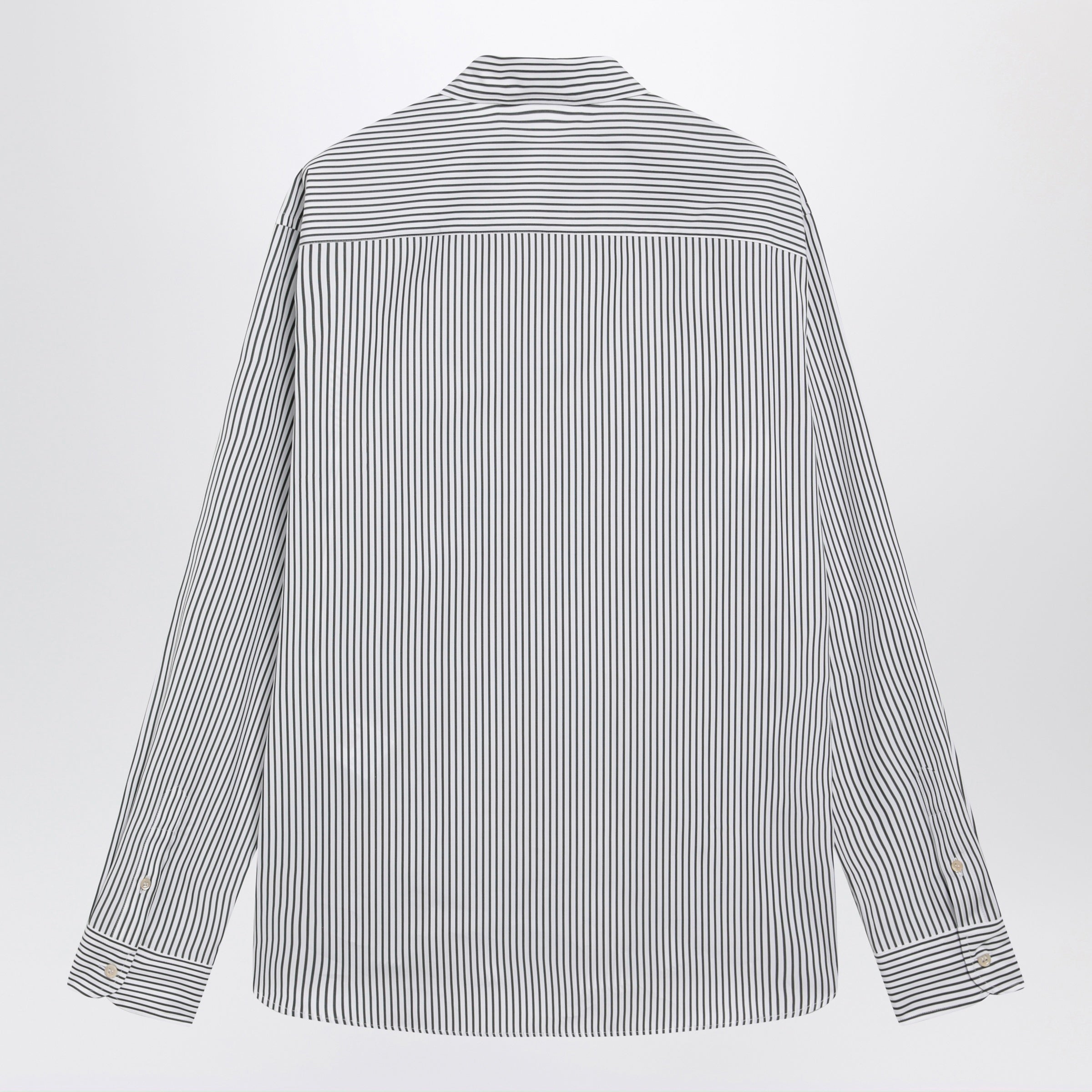 Valentino Ivory/Green Striped Shirt With Vlogo Men