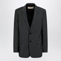 Valentino Single-Breasted Wool And Mohair Jacket In Black Men