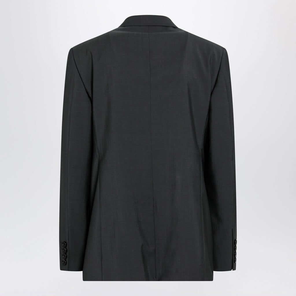 Valentino Single-Breasted Wool And Mohair Jacket In Black Men