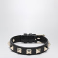 Valentino Garavani Black Leather Rockstud Bracelet With Gold-Tone Studs Women