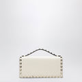 Valentino Garavani Rockstud Chain Wallet In Grained Calfskin, Light Ivory Women