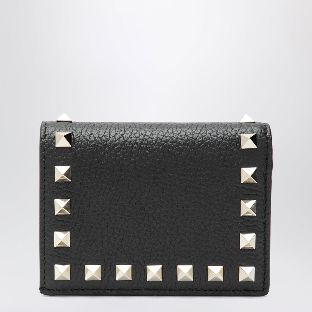 Valentino Garavani Black Rockstud Leather Wallet Women