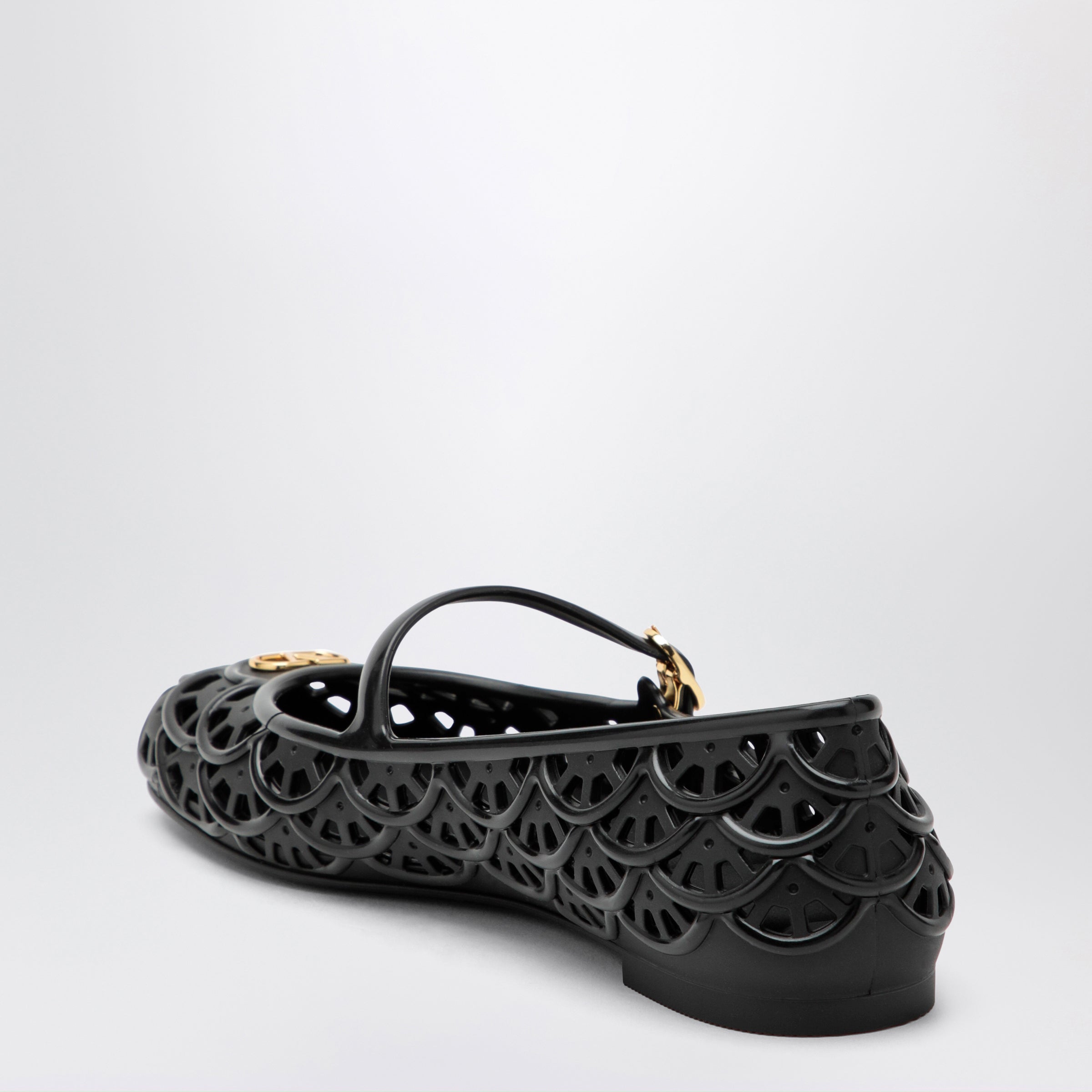 Valentino Garavani Black Vlogo Signature Rubber Ballet Flats Women