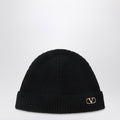 Valentino Garavani Black Vlogo Signature Cashmere Beanie Men