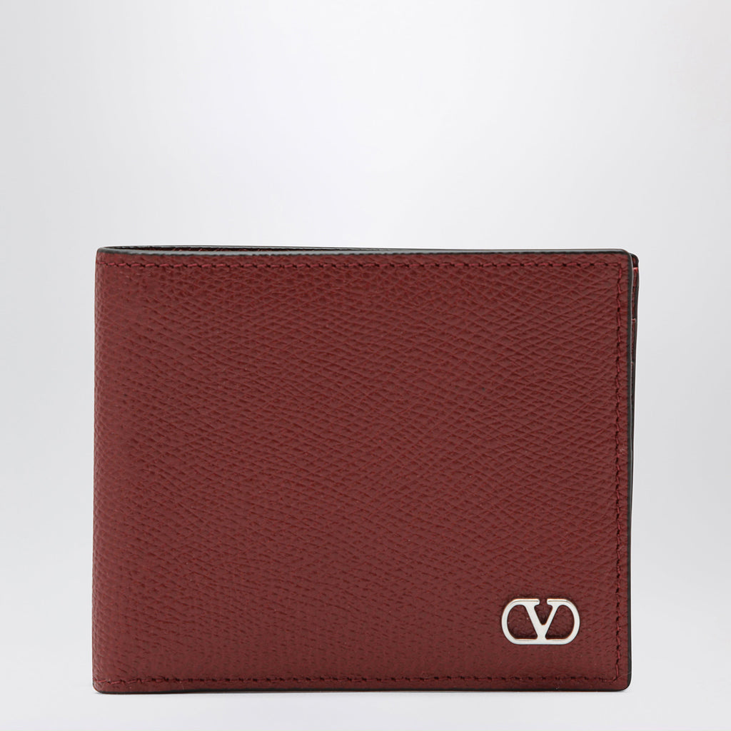 Valentino Garavani Dark Red Vlogo Signature Bi-Fold Wallet Men